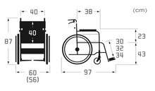 Load image into Gallery viewer, 日本河村 CHL系列輕量型標準輪椅（綠色條形）
